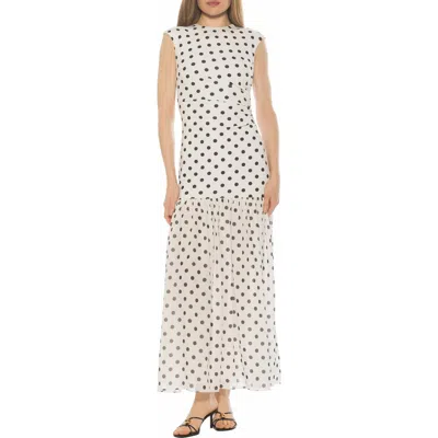 Alexia Admor Caelen Cap Sleeve Drop Waist Maxi Dress In White