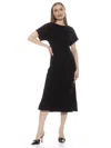 Alexia Admor Cairo Short Sleeve Crossover Waist Midi Dress In Black