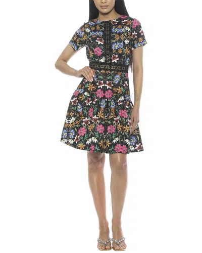 Alexia Admor Alexa Short Sleeve Dress In Black Multi
