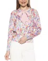 Alexia Admor Calix Floral Tie Neck Button Front Cardigan