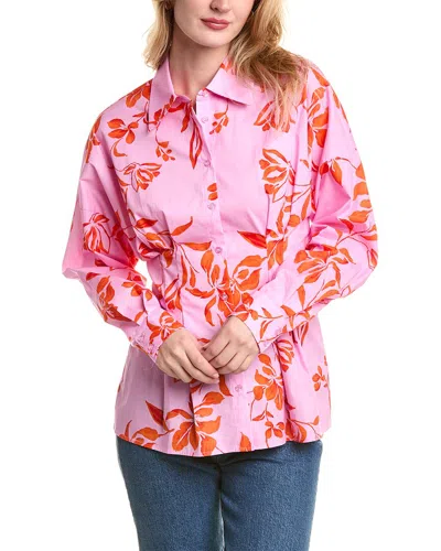 Alexia Admor Calliope Fitted Button Down Shirt In Pink