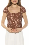 Alexia Admor Cap Sleeve Button-up Top In Multi