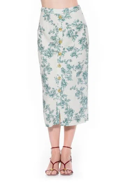 ALEXIA ADMOR ALEXIA ADMOR CARLA BUTTON FRONT MIDI SKIRT