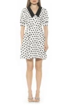 Alexia Admor Carys Puff Sleeve Fit & Flare Dress In Ivory Polka Dot