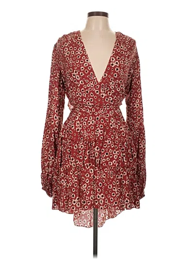 Pre-owned Alexia Admor Casual Dress In Burgundy