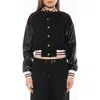 Alexia Admor Ciela Varsity Bomber Jacket In Black