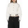 Alexia Admor Ciela Varsity Bomber Jacket In White