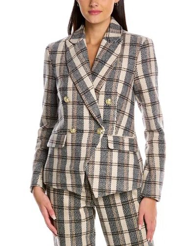 Alexia Admor Classic Double-breasted Wool-blend Blazer In Brown