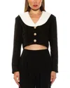 Alexia Admor Women's Clementine Metallic Sailor Collar Cardigan