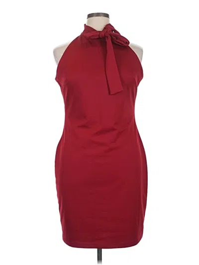 Pre-owned Alexia Admor Cocktail Dress In Burgundy
