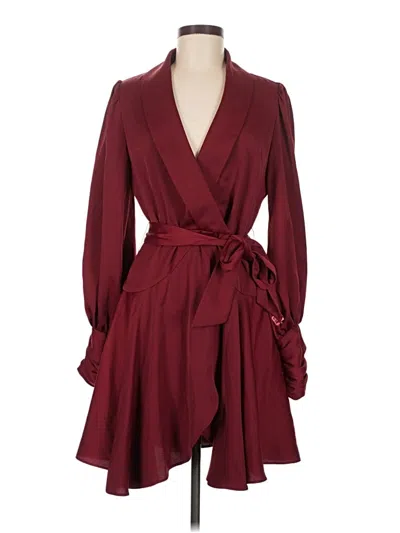 Pre-owned Alexia Admor Cocktail Dress In Burgundy