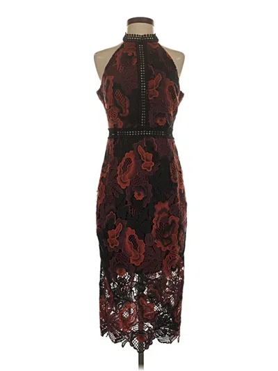 Pre-owned Alexia Admor Cocktail Dress In Burgundy