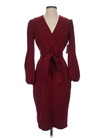 Pre-owned Alexia Admor Cocktail Dress In Burgundy