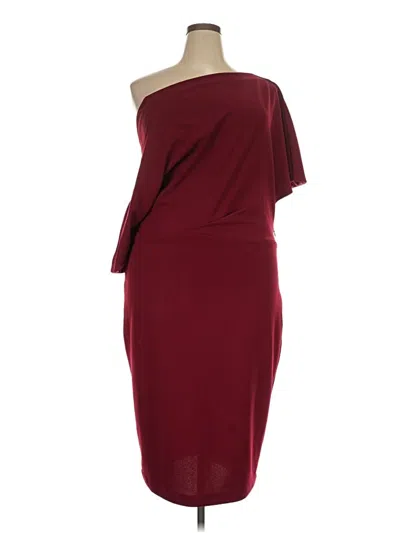 Pre-owned Alexia Admor Cocktail Dress In Burgundy