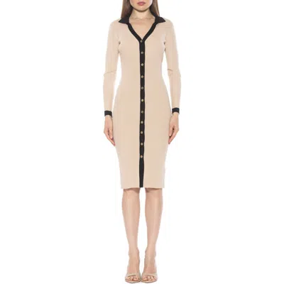 ALEXIA ADMOR ALEXIA ADMOR CORDELIA KNIT LONG SLEEVE SHIRTDRESS