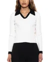 Alexia Admor Women's Johnny Collar Rib Knit Top