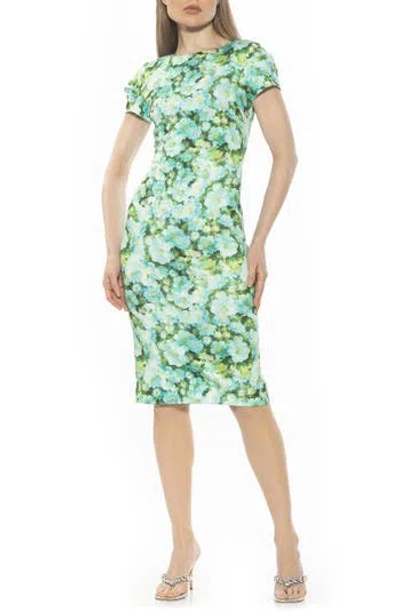 Alexia Admor Crysta Stretch Sheath Dress In Painterly Floral