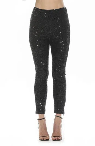 Alexia Admor Daena Sequin Leggings In Black