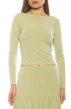 Alexia Admor Dahlia Boat Neck Top In Sage