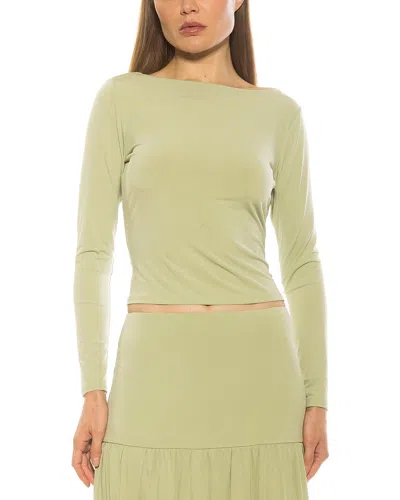 Alexia Admor Dahlia Boat Neck Top In Sage