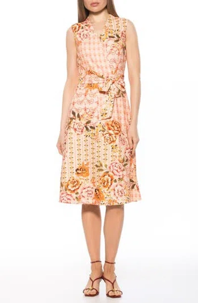 Alexia Admor Dane Tie Waist Midi Dress In Orange