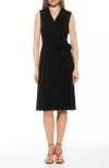 Alexia Admor Dane Tie Waist Midi Dress In Black