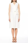 Alexia Admor Dane Tie Waist Midi Dress In White