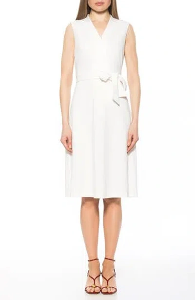 Alexia Admor Dane Tie Waist Midi Dress In White