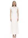 Alexia Admor Danica Capelet Sleeve Satin Maxi Dress In Ivory