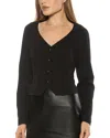 Alexia Admor Delyra Back Belt Front Button Crop Top In Black