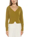 Alexia Admor Delyra Back Belt Front Button Crop Top In Green