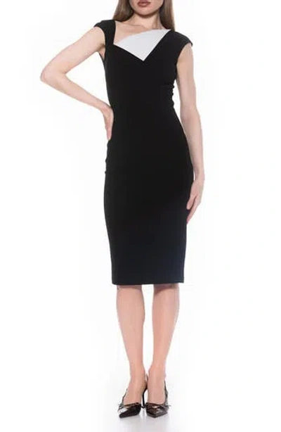 Alexia Admor Destiny Cap Sleeve Midi Sheath Dress In Black