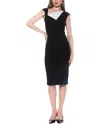 Alexia Admor Destiny Cap Sleeve Midi Sheath Dress In Black