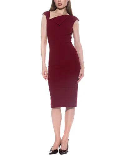 Alexia Admor Destiny Cap Sleeve Midi Sheath Dress In Burgundy