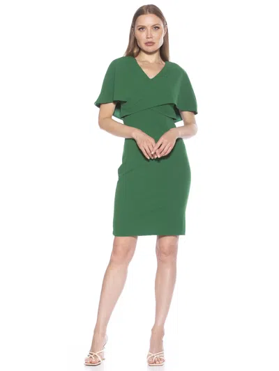 Alexia Admor Devi V Neck Dress In Green