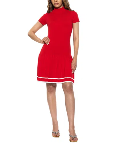 Alexia Admor Devika Pleated Knit Dress In Red