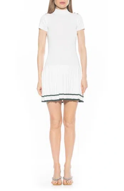 Alexia Admor Devika Pleated Knit Dress In Ivory