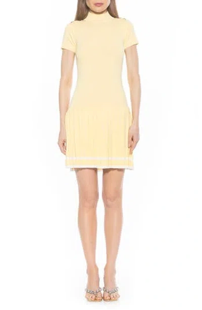 Alexia Admor Devika Pleated Knit Dress In Yellow