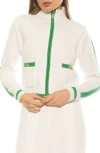 Alexia Admor Dewey Knit Jacket In Ivory/green