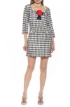 Alexia Admor Dianys Tweed Shift Mindress In Black/white
