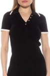 Alexia Admor Diara Knit Polo In Black