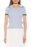 Alexia Admor Diara Knit Polo In Halogen Blue