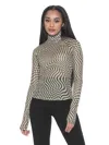 Alexia Admor Women's Doja Mesh Long Sleeve Top In Green
