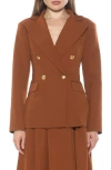 Alexia Admor Double Breasted Jacket In Brown