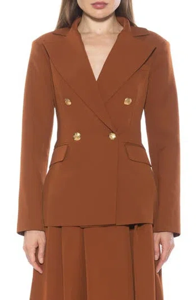 Alexia Admor Double Breasted Jacket In Brown