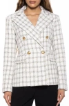 Alexia Admor Women's Farrah Checked Double Breasted Jacket In Ivory Plaid