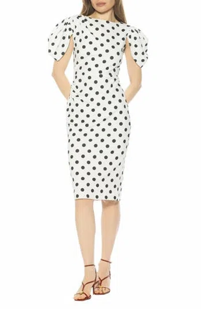 Alexia Admor Draped Shoulder Sheath Dress In White