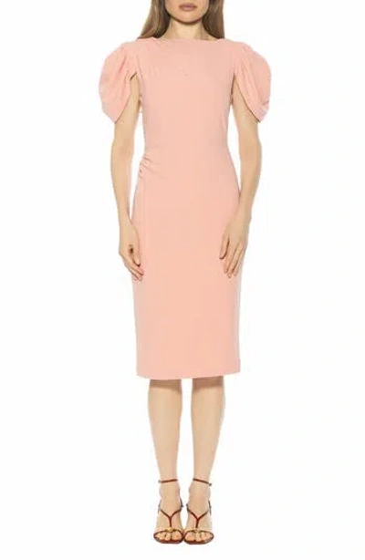Alexia Admor Draped Shoulder Sheath Dress In Pink