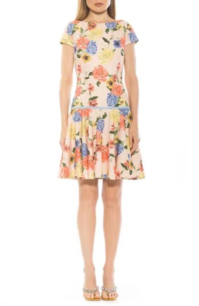 Alexia Admor Drop Waist Dress In Sand Floral