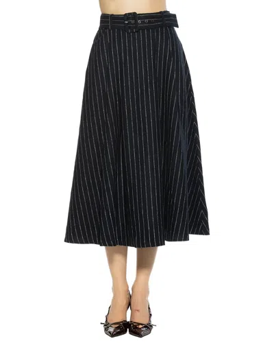 Alexia Admor Eline A-line Skirt In 413-navy Stripe